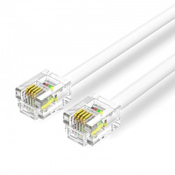 VENTION Flat 4-Core Telephone RJ11 Cable with 6P4C Plug 20M White (IQBWQ)