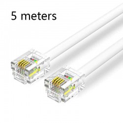 VENTION Flat 4-Core Telephone RJ11 Cable with 6P4C Plug 5M White (IQBWJ)