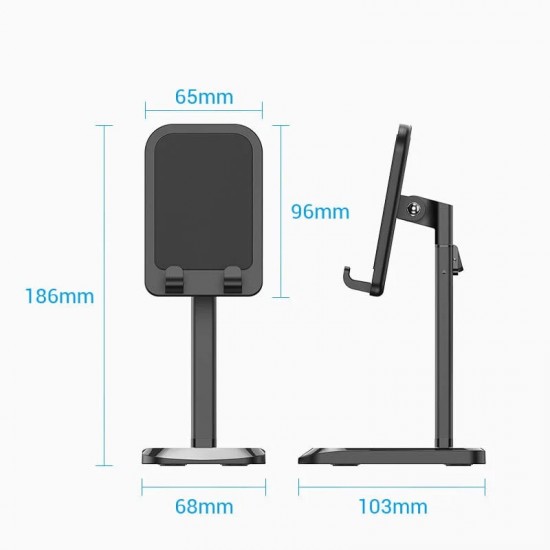 VENTION Height Adjustable Desktop Smartphone Stand Black Aluminum Alloy Type (KCQB0)