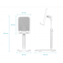 VENTION Height Adjustable Desktop Smartphone Stand White Aluminum Alloy Type (KCQW0)