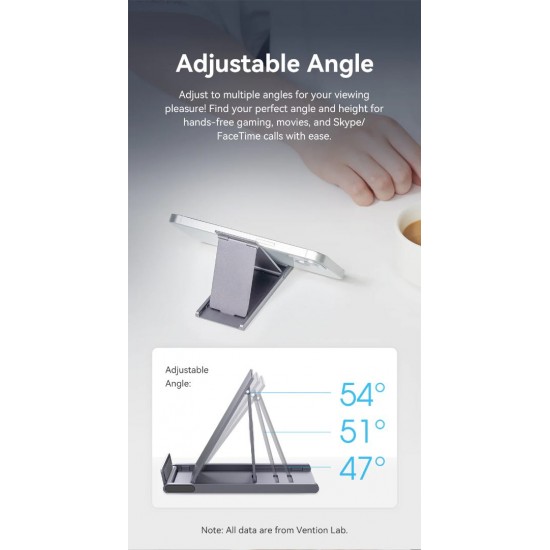 VENTION 3-Angle Desktop Smartphone Stand Gray Aluminium Alloy Type (KCXH0)