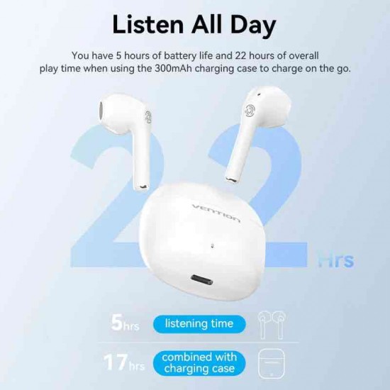 VENTION True Wireless Bluetooth Earbuds Elf E02 White (NBGW0)