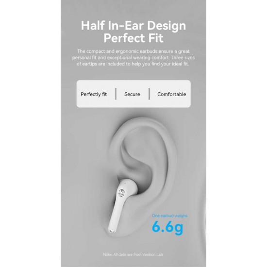 VENTION True Wireless Bluetooth Earbuds Elf E02 Black (NBGB0)