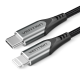 VENTION Nylon Braided Type-C to Lightning 3A Cable 2M Gray Aluminum Alloy Type MFi-Certified (TACHH)