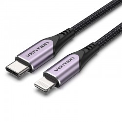 VENTION Nylon Braided Type-C to Lightning 3A Cable 1.5M Purple Aluminum Alloy Type MFi-Certified (TACVG)