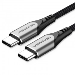 VENTION Nylon Braided Type-C to Type-C 3A/PD 60W Cable 1.5M Gray Aluminum Alloy Type (TADHG)