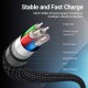 VENTION Nylon Braided Type-C to Type-C 3A/PD 60W Cable 1M Gray Aluminum Alloy Type (TADHF)