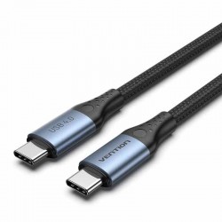 VENTION Cotton Braided USB 4.0 Type-C to Type-C 5A Cable 1M Gray Aluminum Alloy Type (TAVHF)