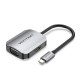 VENTION Type-C to HDMI/VGA Converter 0.15M Gray Aluminum Alloy Type (TDIHB)