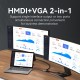 VENTION Type-C to HDMI/VGA Converter 0.15M Gray Aluminum Alloy Type (TDIHB)