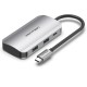 VENTION Type-C to USB 3.0x4/PD 100W Hub 0.15M Gray Aluminum Alloy Type (TNBHB)