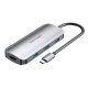 VENTION Type-C to HDMI/USB 3.0x3/PD 100W Docking Station 0.15M Gray Aluminum Alloy Type (TODHB)