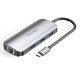 VENTION Type-C to HDMI/USB 3.0x3/RJ45/PD 100W Docking Station 0.15M Gray Aluminum Alloy Type (TOHHB)