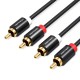 VENTION 2RCA Male to Male Audio Cable 3M Black Metal Type (VAB-R06-B300)