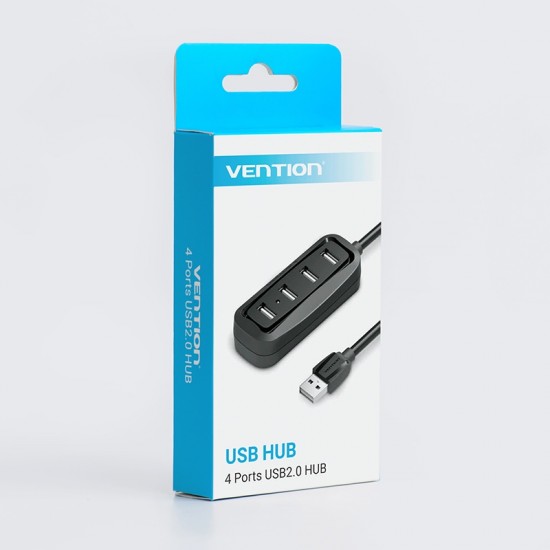 VENTION 4-Ports USB 2.0 Hub 0.5M Black (VAS-J43-B050)