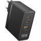 VENTION 3-Port USB (C+C+A) GaN Charger (100W/100W/30W) EU Black (FEGB0-EU)