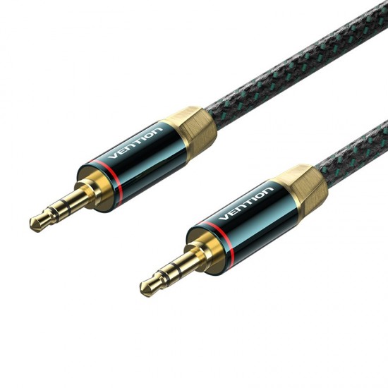 VENTION Cotton Braided 3.5mm TRS Male to Male Audio Cable 1.5M Green Copper Type (BAYGG)